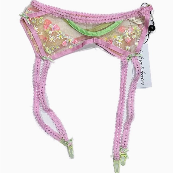 FOR LOVE & LEMONS Tutti Fruiti Shimmer Garter Belt  XS NEW NWT - Picture 6 of 6
